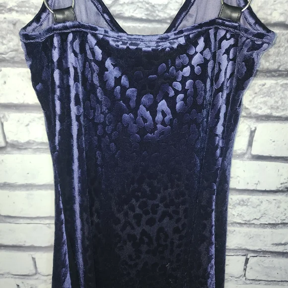Killstar 'Cool Cat' Plum/Purple Velvet Leopard Print Dress -S - Picture 7 of 7